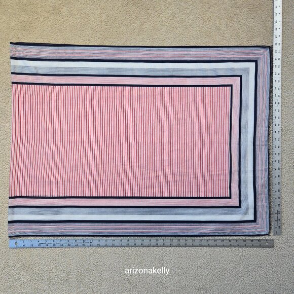 NWOT Lightweight silk/cotton red, white, blue scarf summer preppy nautical - Picture 3 of 10